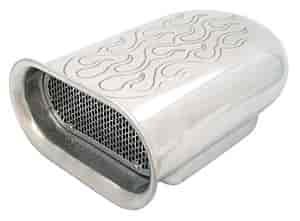 HOOD SCOOP FLAMES ALUMINUM
