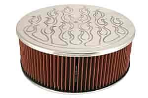 Round Air Cleaner Polished Aluminum
