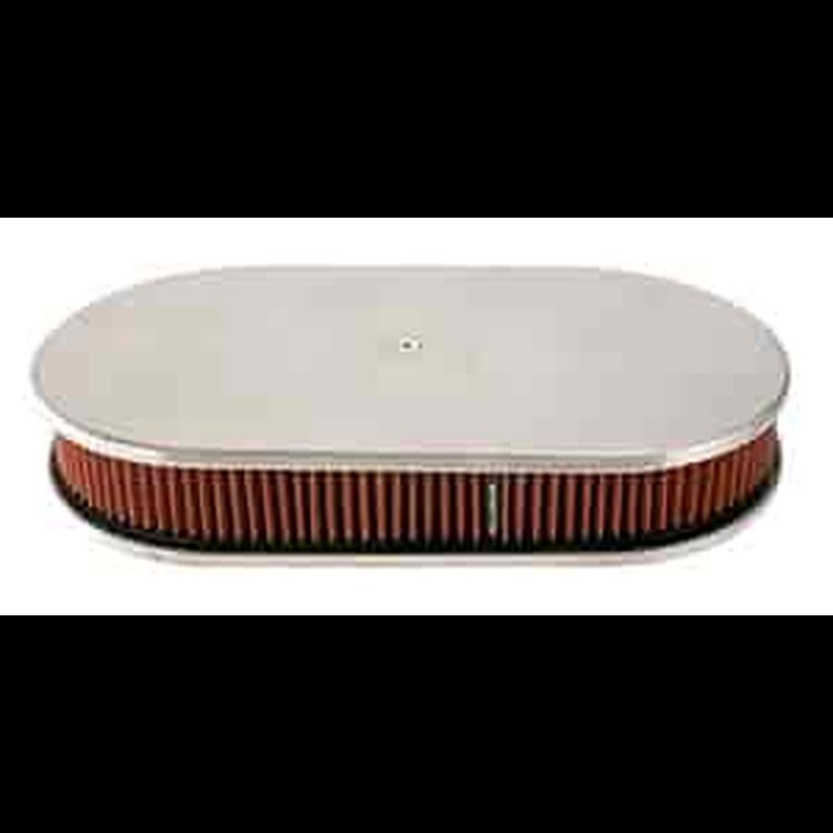 15" x 2" Oval HPR Air Cleaner Smooth Polished Aluminum