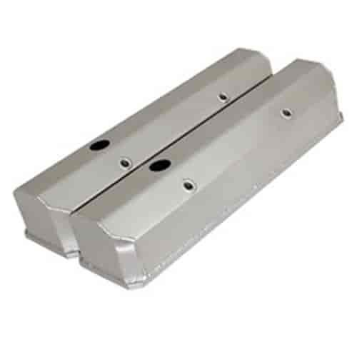 VALVE COVERS FABRICATED ALUMINUM - SMALL BLOCK CHEVY TALL W/RAILS