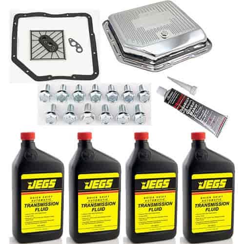 Chrome Transmission Pan Kit GM TH350 Includes: