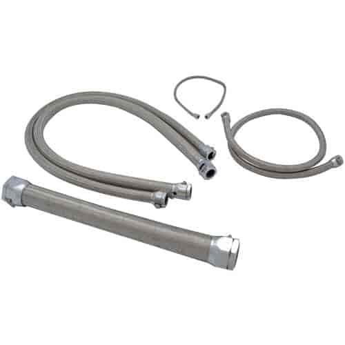 Magna-Pak Braided Hose Kit Chrome Fittings