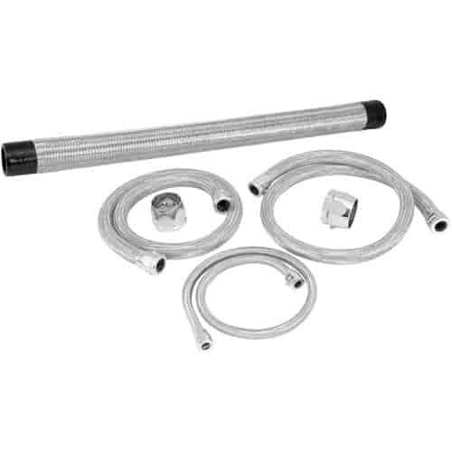 Magna-Pak Braided Hose Kit Chrome Fittings