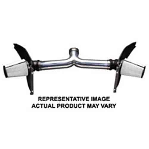 AIR INTAKE KIT 64 65 CHEVY II LSX DUAL 4 INLET SPEED DENSITY / BOOT IN MAFS WHITE HPR FILTERS