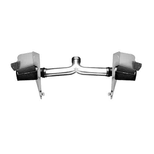 AIR INTAKE KIT 67 72 CHEVY PICKUP LSX DUAL 4 INLET SPEED DENSITY / BOOT IN MAFS BLACK HPR FILTERS