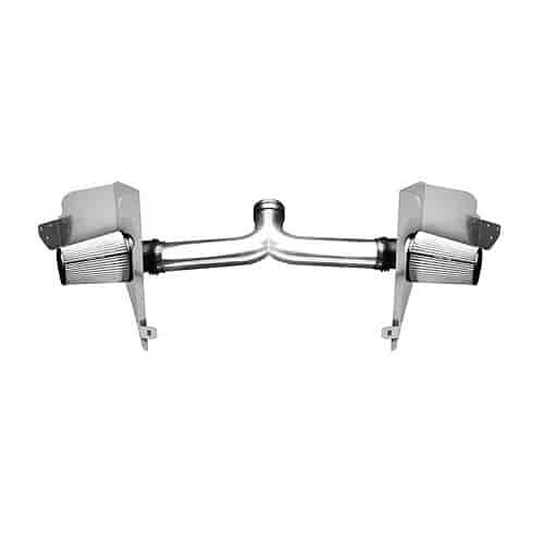 AIR INTAKE KIT 67 72 CHEVY PICKUP LSX DUAL 4 INLET SPEED DENSITY / BOOT IN MAFS WHITE HPR FILTERS