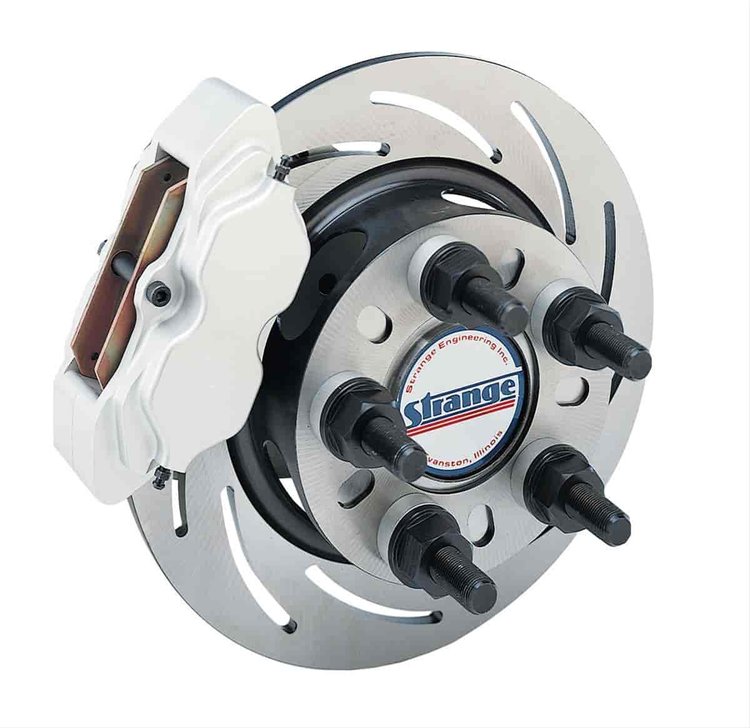 Rear brake kit- Strange alum. housing / Big Ford offset / soft metallic pads