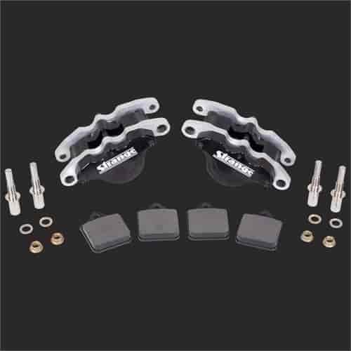 Single-Piston Caliper Kit Includes Calipers, Slider Assembies, and Organic Pads