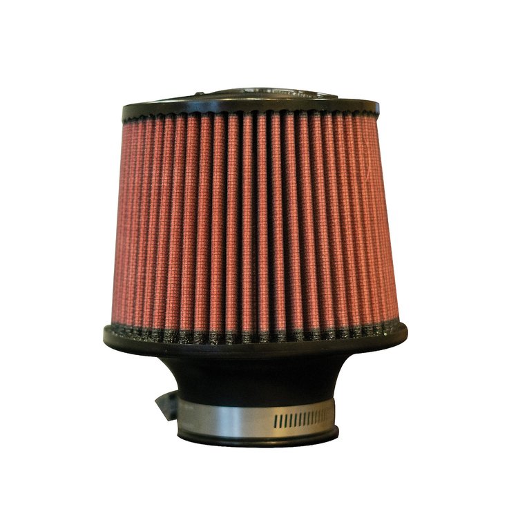 8-Layer Oiled Cotton Gauze Air Filter, 2.50 in. Flange ID, 6 in. Base, 5 in. Media Height, 5.30 in. Inertia Top