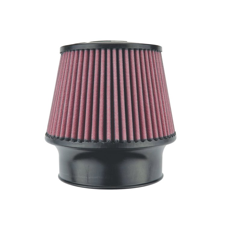 8-Layer Oiled Cotton Gauze Air Filter, 4.50 in. Flange ID, 6.75 in. Base, 5 in. Media Height, 5.30 in. Inertia Top