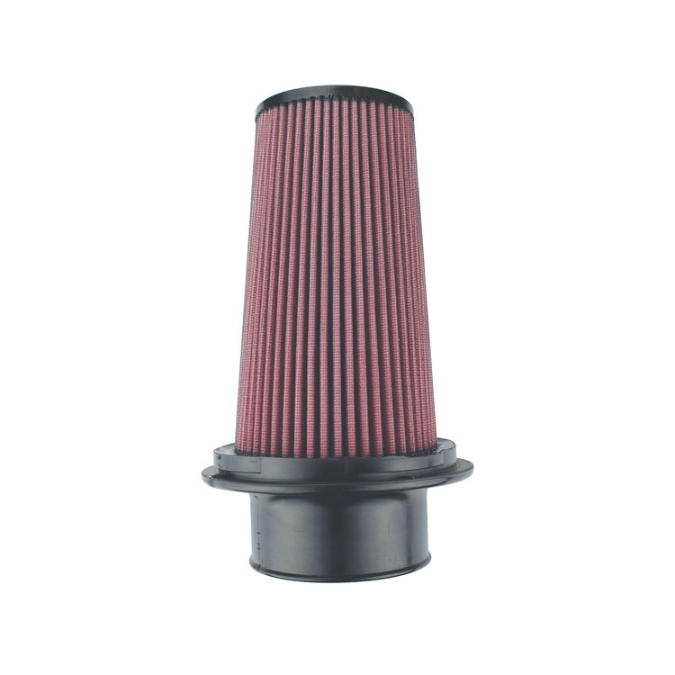 8-Layer Oiled Cotton Gauze Air Filter, 3.75 in. Flange ID, 7 in. Twist Lock Base, 8.80 in. Media Height, 4 in. Top