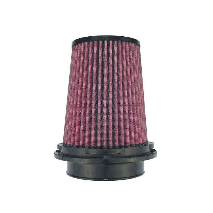 8-Layer Oiled Cotton Gauze Air Filter, 4 in. Flange ID, 6 in. Twist Lock Base, 6.30 in. Media Height, 4 in. Top