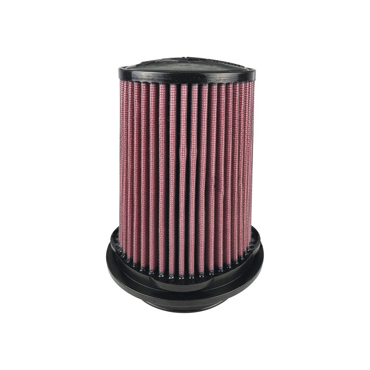 8-Layer Oiled Cotton Gauze Air Filter, 4 in. Flange ID, 6.5 in. Twist Lock Base, 6.75 in. Media Height, 5 in. Top