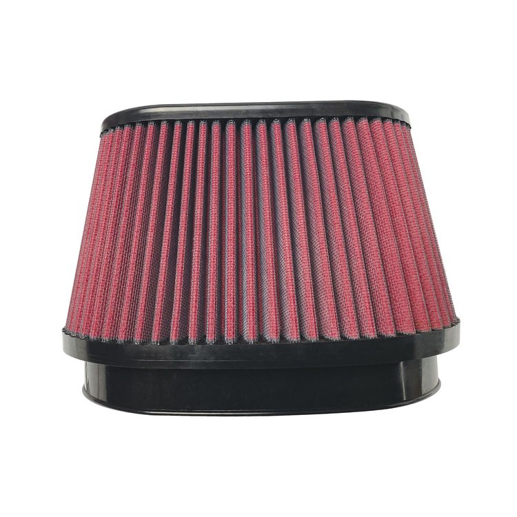 8-Layer Oiled Cotton Gauze Air Filter, 8.50 x 5.63 in.; Oval ID, 9.920 x 7.170 in.; Oval Base, 5.70 in. Media Height