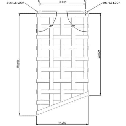 Angle Window Net 14-1/4"W x 28"F x 22-1/2"R