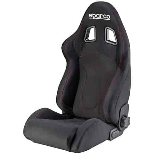 R600 Racing Seat Black Cloth w/Red Stitching