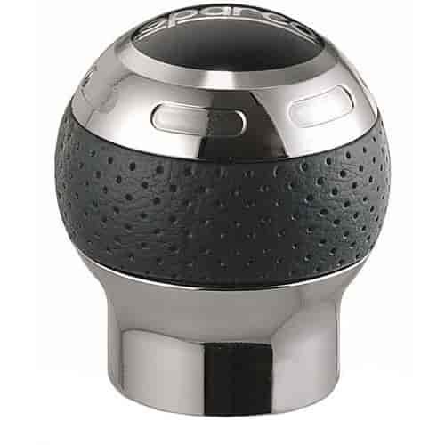 Globe Shift Knob Chrome Wrapped in Perforated Leather