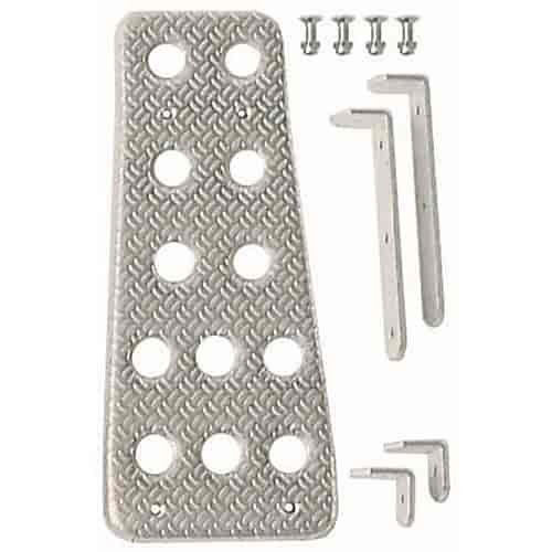Dead Pedal Embosed Diamond-Plated Silver