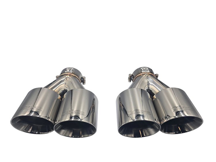 TY-AW4-57 Twin 4 in. Round Angle Cut Exhaust Tip [304 Stainless Steel]