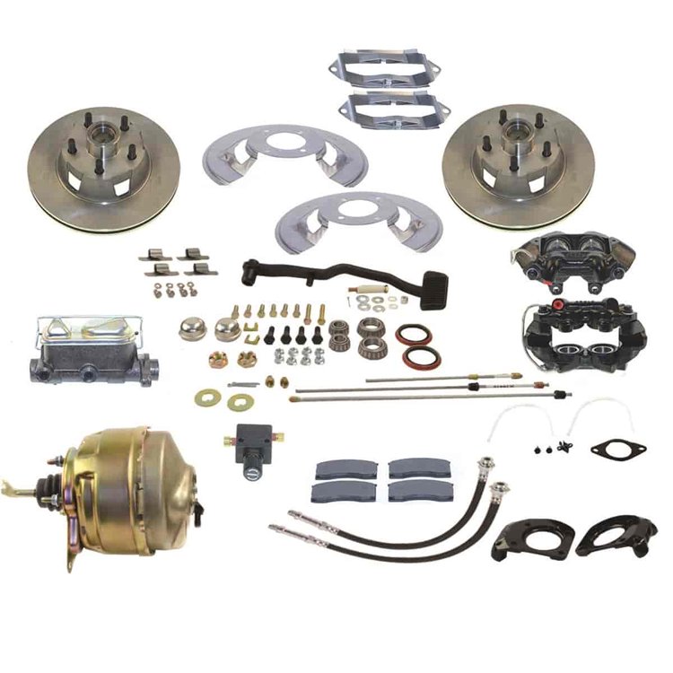 Front 4-Piston Drum to Disc Brake Conversion Kit 1967-1969 Ford Mustang/Mercury Cougar