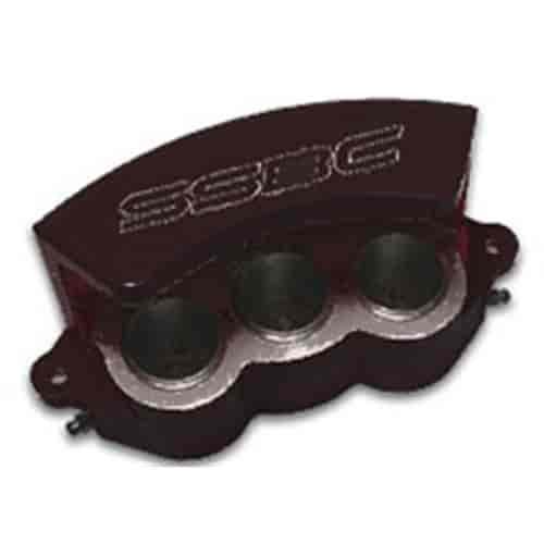 Brake Caliper/Pad Set Polished Calipers Tri Power 3-Piston Aluminum Caliper