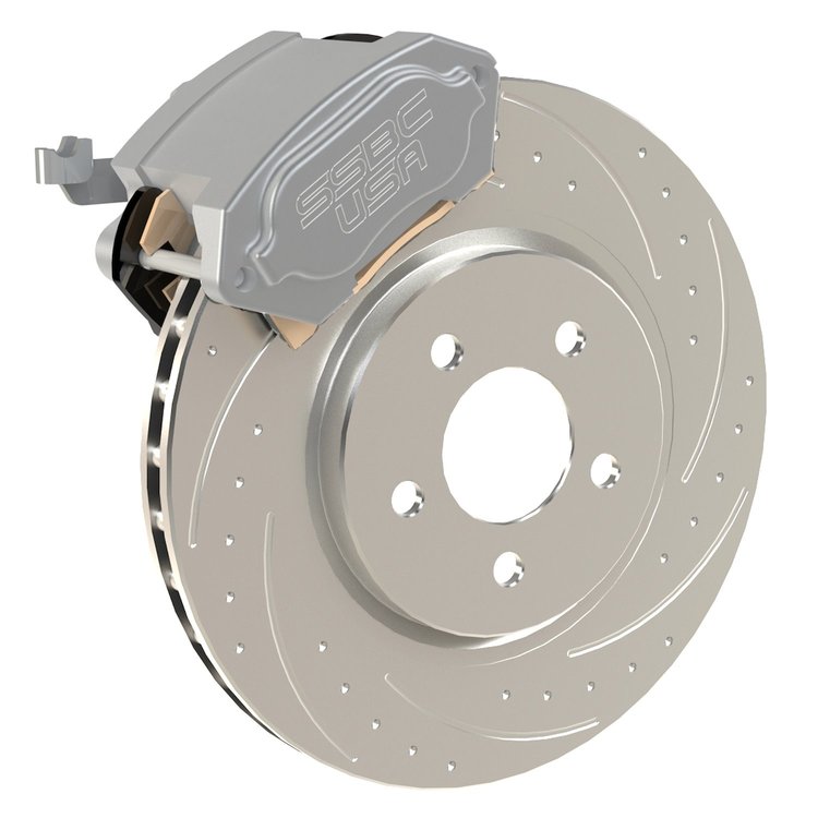 A550-21-DS ​Rear Redline Large Bore Piston Billet Aluminum Caliper Kit for 2005-2014  Mustang [Includes DS Rotors, Anodized]