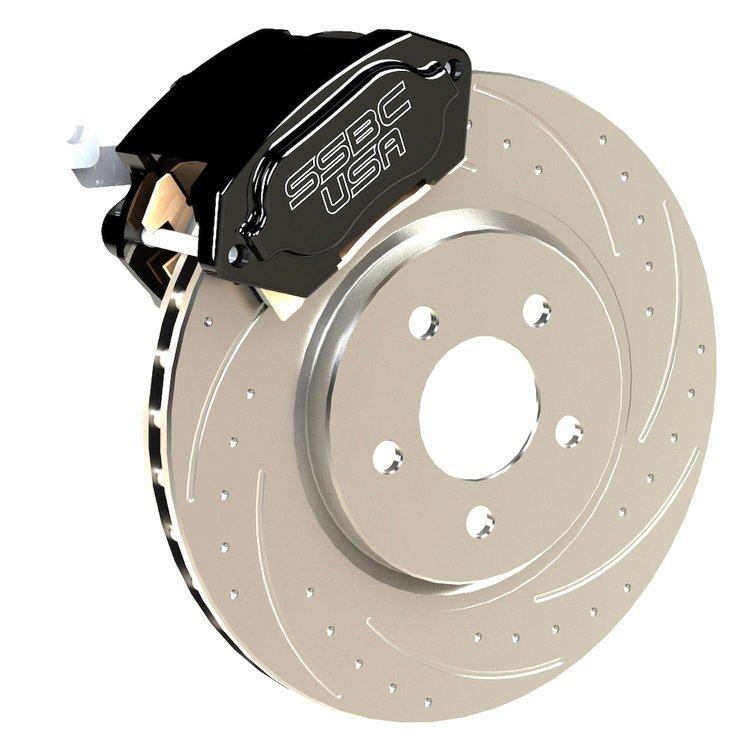 A550-21BLK-DS ​Rear Redline Large Bore Piston Billet Aluminum Caliper Kit for 2005-2014  Mustang [Includes DS Rotors, Black]