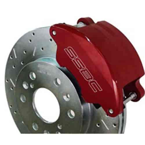 At The Wheels Only SuperTwin 2-Piston Drum To Disc Brake Conversion Kit Black Calipers Front w/13 in. Rotors
