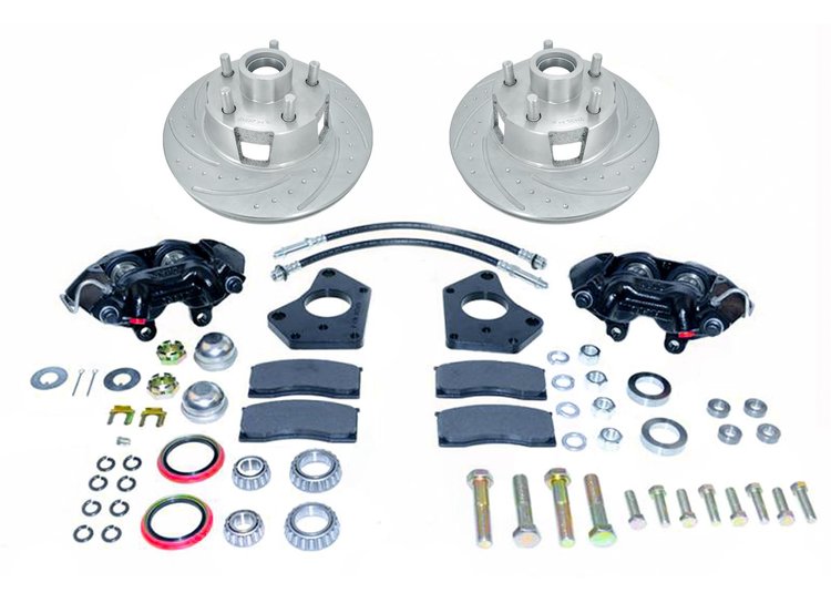 4-Piston Direct-Fit Front Drum-to-Disc Conversion Kit for 1965-1970 Mopar C-Body [DS Rotors]