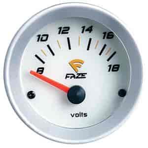Electrical Volt Gauge 8 - 18 volt, 90° sweep