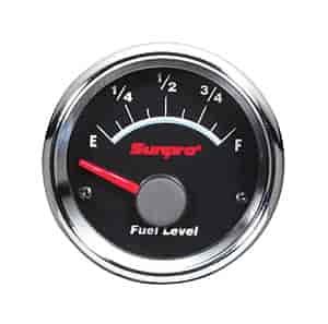 2IN. Super III Black Dial Chrome Face Fuel Level Ga