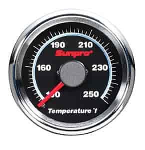 2IN. Super III Black Dial Chrome Face Mechanical Water/Temp Ga