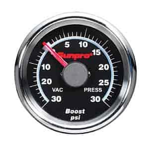 2IN. Super III Black Dial Chrome Face Mechanical Vacuum/Boost Ga