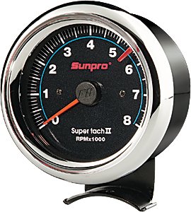 Super Tach II 3-3/8" Black Dial Face