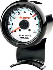 Mini Super Tach II 2-5/8" White Dial Face
