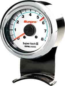 Mini Super Tach II 2-5/8" White Dial Face