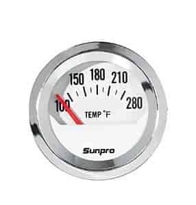 Water/Oil Temperature Gauge 2" White Dial Face