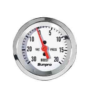 Mechanical Vacuum/Boost Gauge 2" White Dial Face