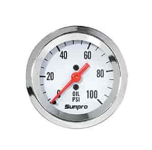 Mechanical Oil Pressure Gauge 2" White Dial Face 270° dial sweep