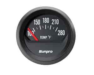 Water/Oil Temp. 2" Black Dial Face