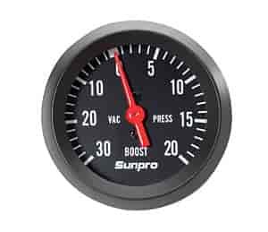 2IN. Black-Dial Chrome Boost/Vacuum Ga.