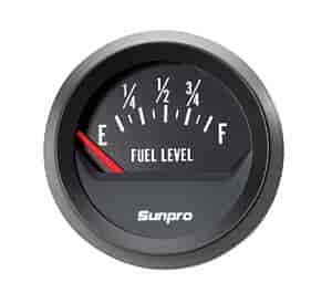 Fuel Level Gauge 2" Black Dial Face