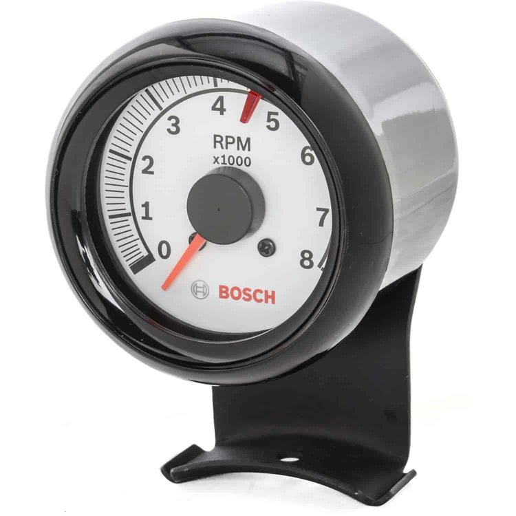 Mini Super Tach II 2-5/8" White Dial Face