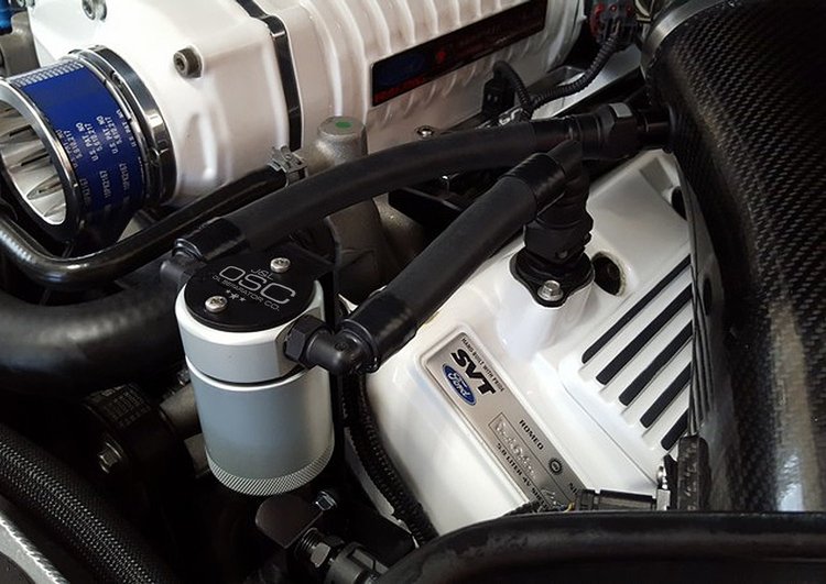 Oil Separator 3.0, Driver Side, Clear Anodized [2007-2014 Ford GT500]