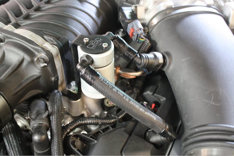 Oil Separator 3.0 Driver Side, Clear Anodized [Fits Select 2011-2017 Ford Mustang]