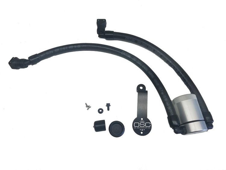 Oil Separator 3.0 Driver Side, Clear Anodized [Fits Select Ford Mustang GT]
