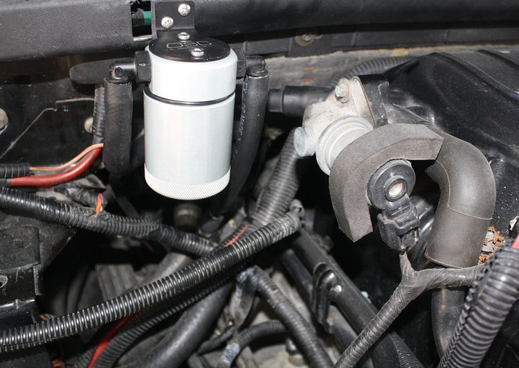 Oil Separator 3.0 Passenger Side, Clear Anodized [1999-2004 Ford F-150 Lightning, 2002-2003 F-150 Harley Davidson]