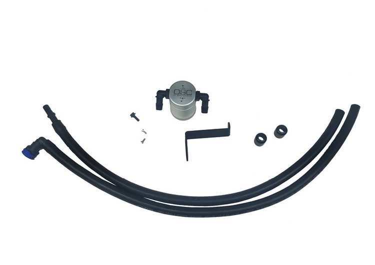 Oil Separator 3.0 Driver Side, Clear Anodized [Fits Select Ford Ranger 2.3L Ecoboost]