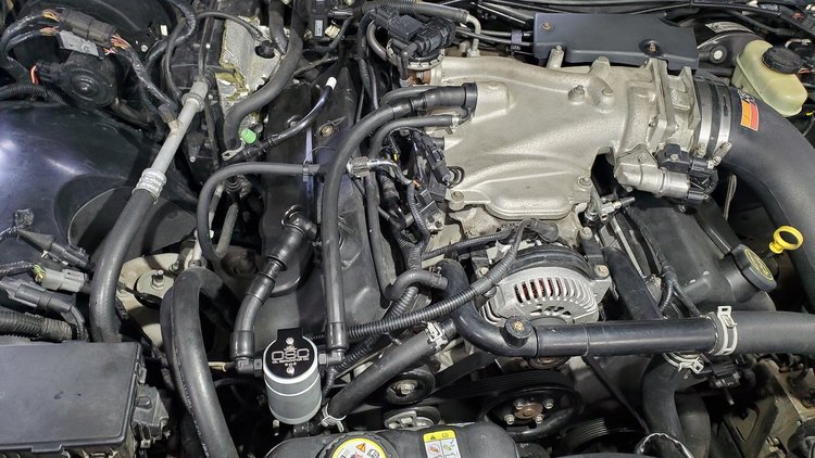 Oil Separator 3.0 Passenger Side, Clear Anodized [2003-2004 Mercury Marauder]