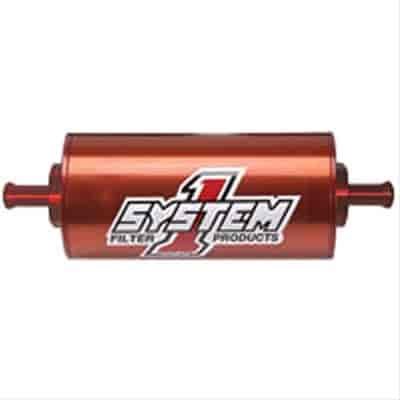 Medium billet inline fuel filter 3/8 barb ends